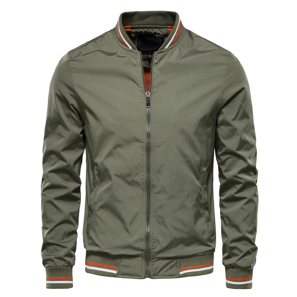 Fashion Autumn Jackets for Men Solid Color Casual Baseball Mens Jacket Clothing New in Outerwears Chaquetas Bomber Jackets Men - Image 4
