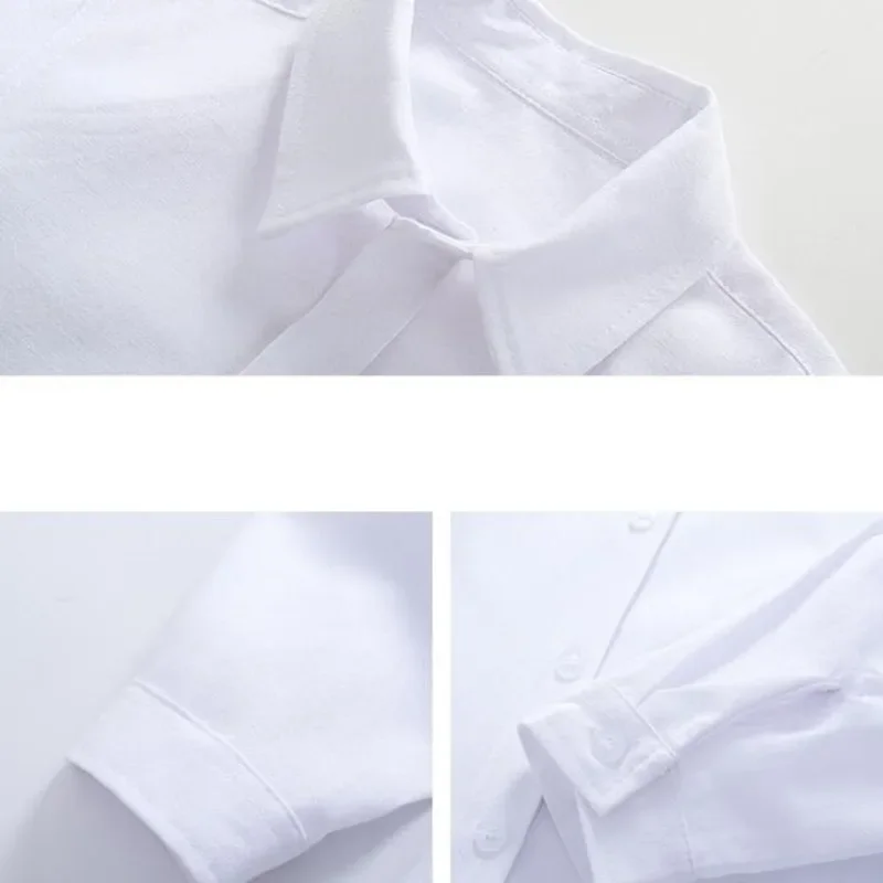 Children Party Performance Shirt Baby Toddler Teen Clothes School Uniform Boys Shirts Black White Long Sleeve Blouse Kids Tops - Image 6
