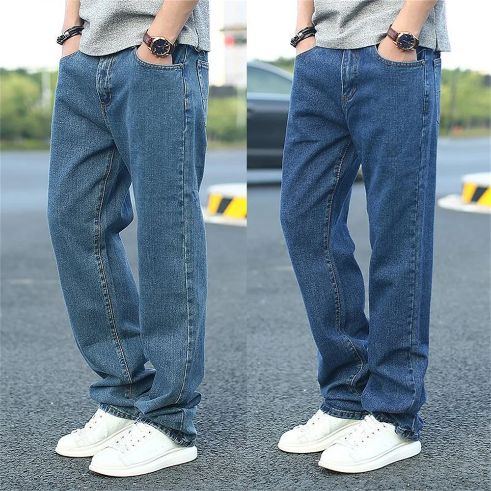 2022 Spring Summer Men's Thin Straight-leg Loose Jeans Classic Style Advanced Stretch Baggy Pants Male Wide leg jeans pants - Image 4