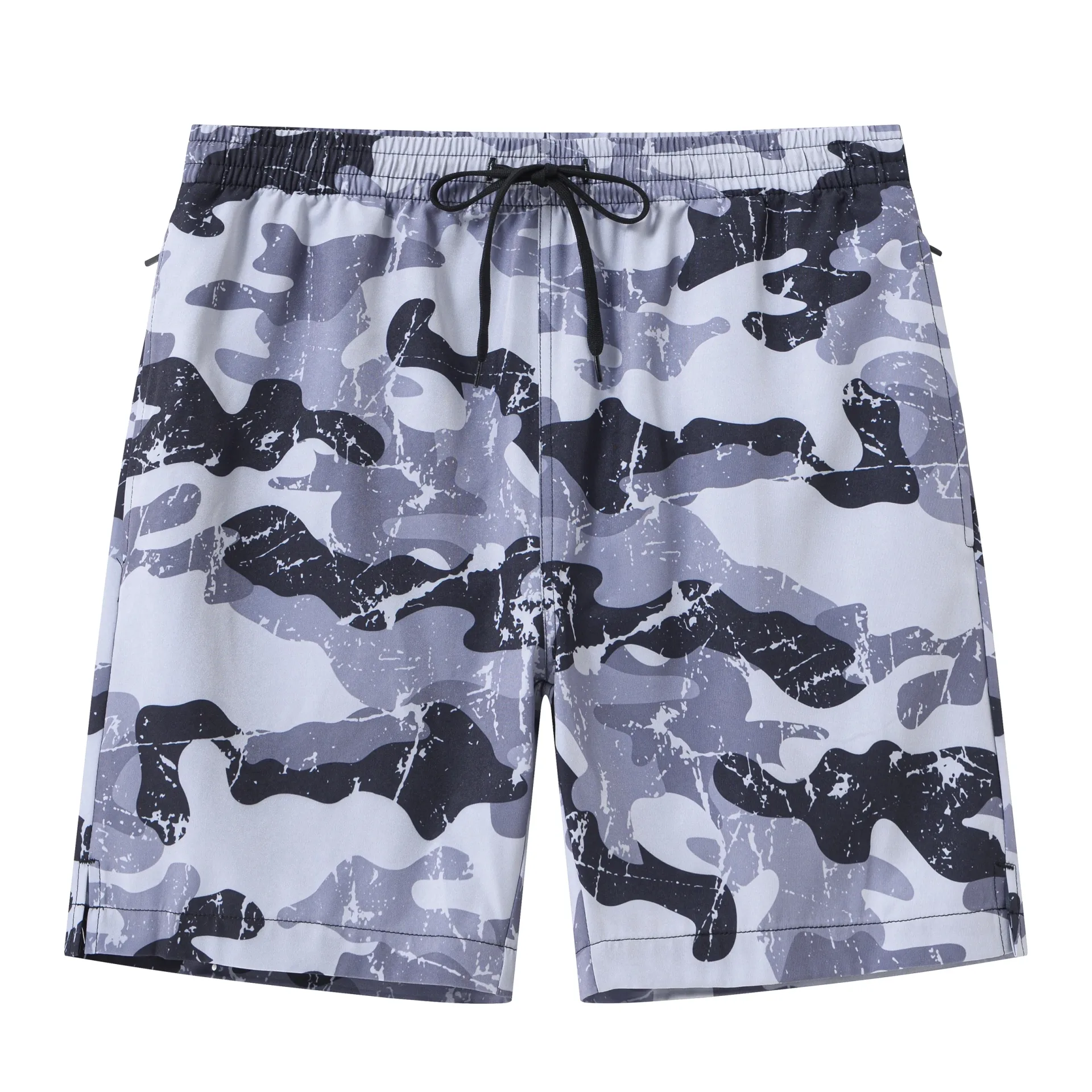 Summer Men's Swim Trunks Quick Dry Beach Surf Shorts, Camouflage Strip Shorts with Zipper Pockets and Mesh Lining - Image 2