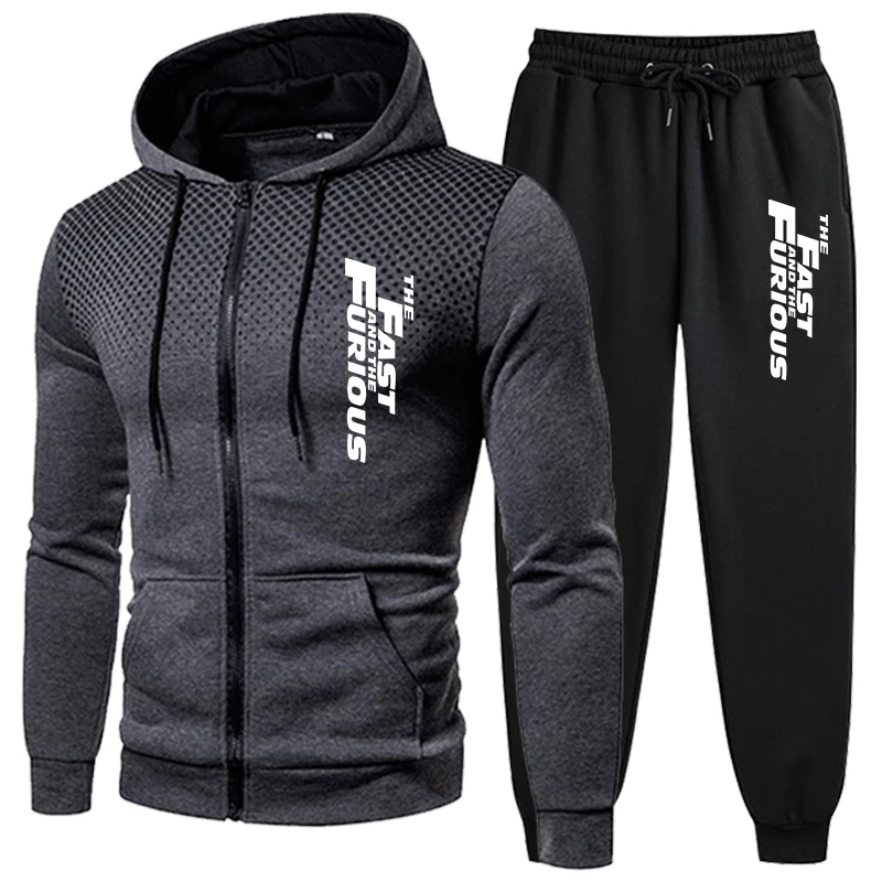 Men's Tracksuit Jogging Zip Up Hoodies Daily Quality Sweatshirts Men Long Sleeve Sports Coat Casual Sweatpants Fashion Hot Sales - Image 4