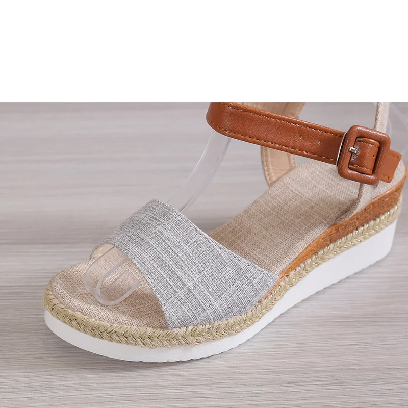 Women's Sandals Peep Toe Heels Sandals Summer Wedges Shoes Woman Low Platform Heeled Sandalias Mujer Summer Shoes Women Footwear - Image 5