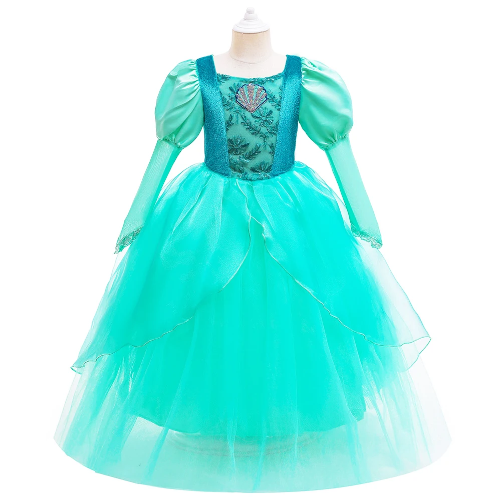 Mermaid Dress for Girls Princess Ball Gown Kids Christmas Party Costume Halloween Gift 3-10T - Image 2