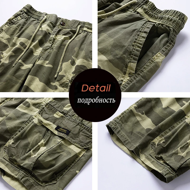 Summer Men Camouflage Cotton Cargo Shorts Men's Fashion Multi-pocket Casual Shorts Pants Outwear Breathable Joggers Shorts Male - Image 6