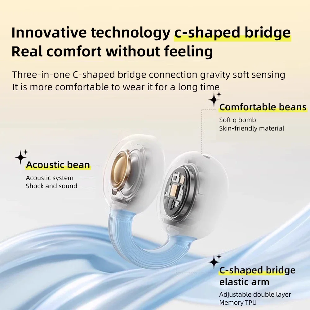 Wireless Headphones Fone Bluetooth Headset With Mic Handsfree Noise Canceling Earphones Clip Ear Music Sports Gaming Earplug - Image 3