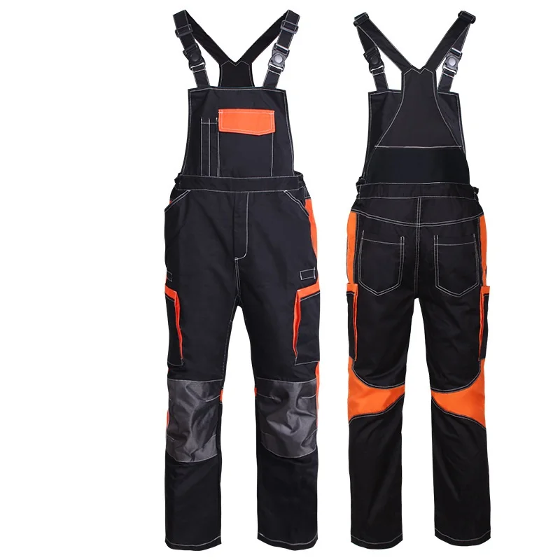 Bib Overall Casual Worker Clothing Plus Size Sleeveless Bib Pants Protective Coverall Strap Jumpsuits Fly Pockets Uniforms S-4XL - Image 5