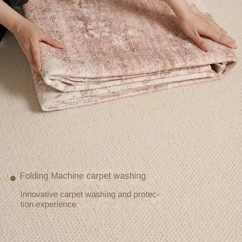 VIKAMA Bohemian Faux Wool Rug - Ultra-Thin, Stain-Resistant,Non-Slip Carpet for Study Room & Living Room,Soft Floor Mat Home Dec - Image 4