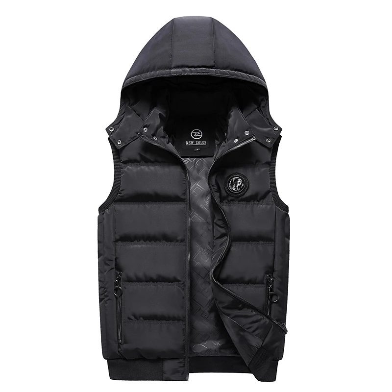 5XL Men's Vest Jacket Winter Waterproof Warm Sleeveless Men Jacket Fashion Hooded Casual Vest Men Autumn Thicken Waistcoat - Image 4