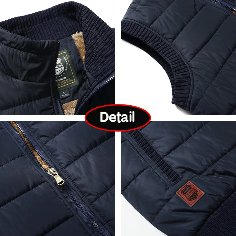 2024 Men Winter Sleeveless Casual Warm Stand Collar Vest Men Autumn Solid Color Outdoors Windproof Fashion Style Vest Male Coat - Image 6
