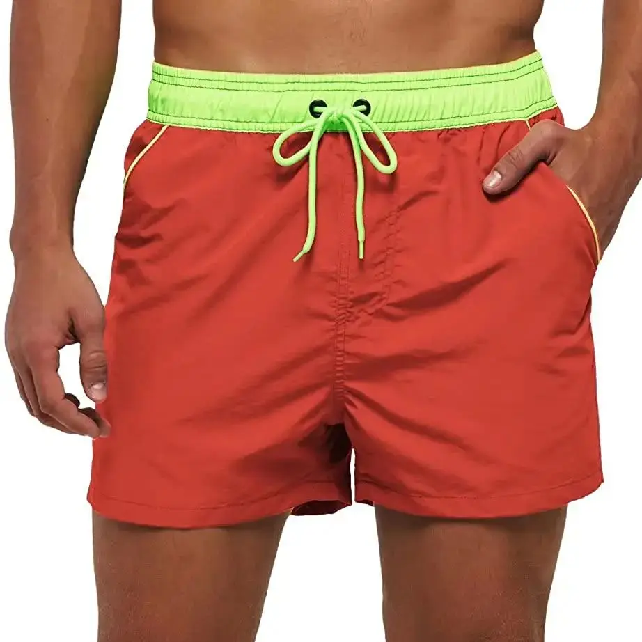 Men Summer Swim Shorts Swimwear Trunks Swimsuits Quickly Dry Surf Beach Board Elastic Waist Swim Pants Surffing Shorts with Mesh - Image 3