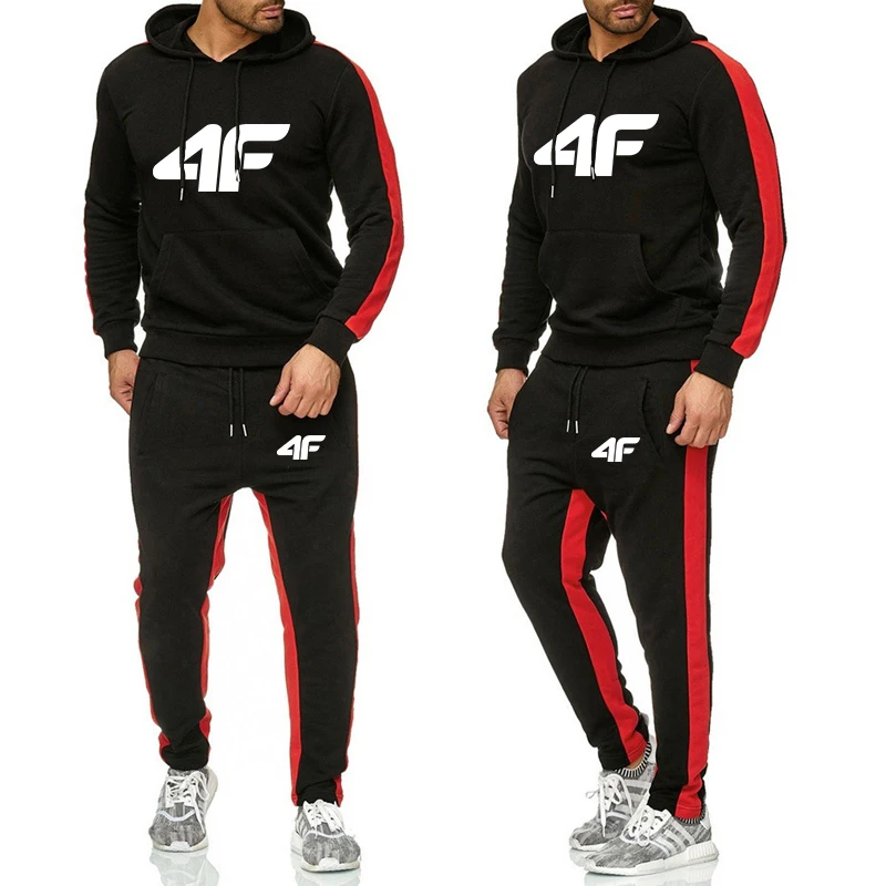 Men Two Piece Outdoors Men's Tracksuit Set Hot Sale Sportswear Sweatpants Hoodie Fashion Comfortable Casual Jogging Single Pants - Image 2