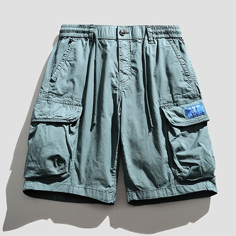 Men Summer New Casual Vintage Classic Cotton Cargo Shorts Men Multi Pocket Bermuda Beach Shorts Outwear Solid Jogger Shorts Male - Image 3
