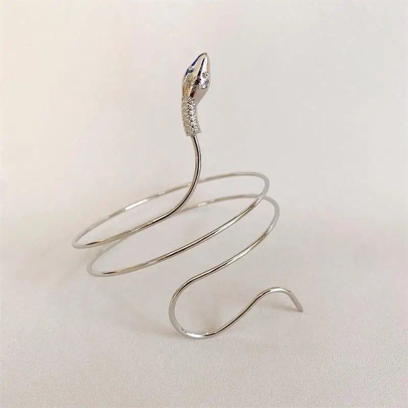 2023 Punk Coiled Snake Spiral Upper Arm Cuff Armlet Armband Bangle Women Jewelry Egypt Swirl Snake Arm Cuff Armlet Bracelet - Image 6