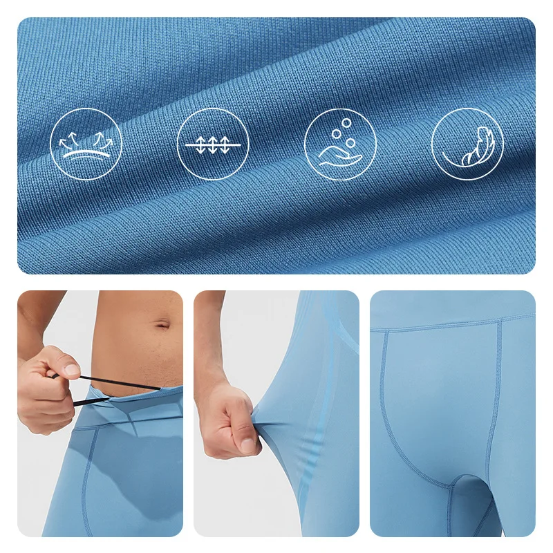 S-2XL Men Smart Compression Running Tights High Waist Quick Dry Running Fitness Shorts with Mesh Back Pocket - Image 4