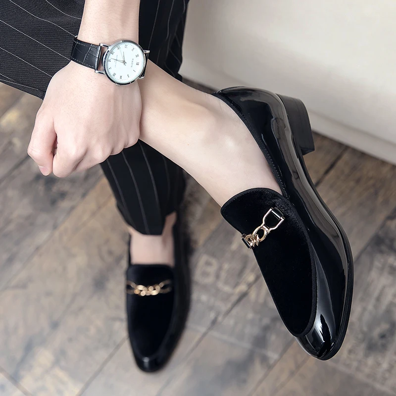 Luxury Design Suede Men's Loafers Black Blue Red Casual Dress Shoes For Nightclub Party Monk Strap Men Shoes Size 38-47 - Image 5