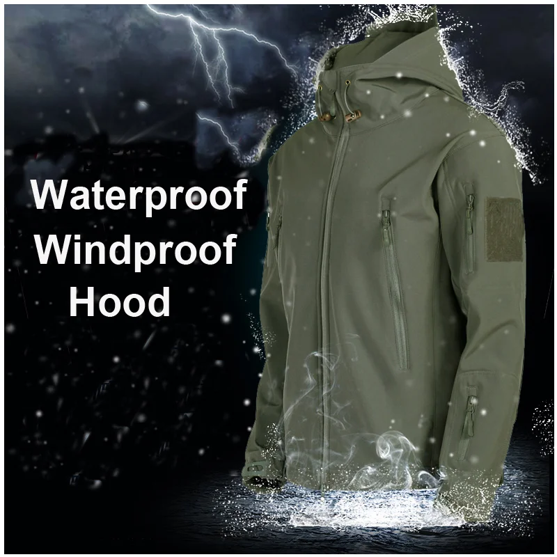 Fleece Softshell Tactical Jacket Men Winter Jacket Waterproof Mens Windbreaker Hiking Jacket Men Tactical Suit Tracksuit Autumn - Image 4
