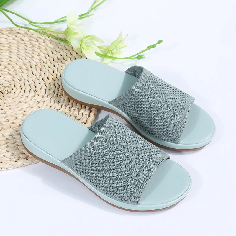Women Sandals Soft Flat Sandals Summer Sandals Women Stretch Fabric Summer Elegant Slippers Shoes - Image 6