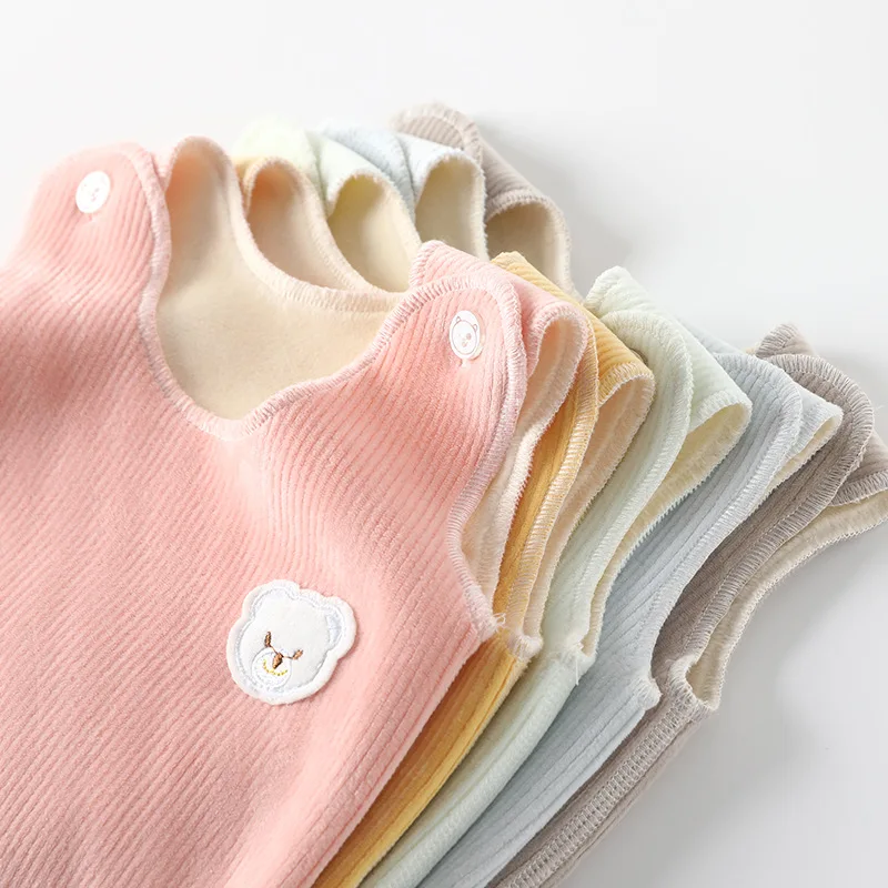 Autumn Winter Newborn Baby Vests For Girls Boys Fleece Thicken Warm Kids Casual Waistcoats Infant Toddler Sleeveless Outerwear - Image 3