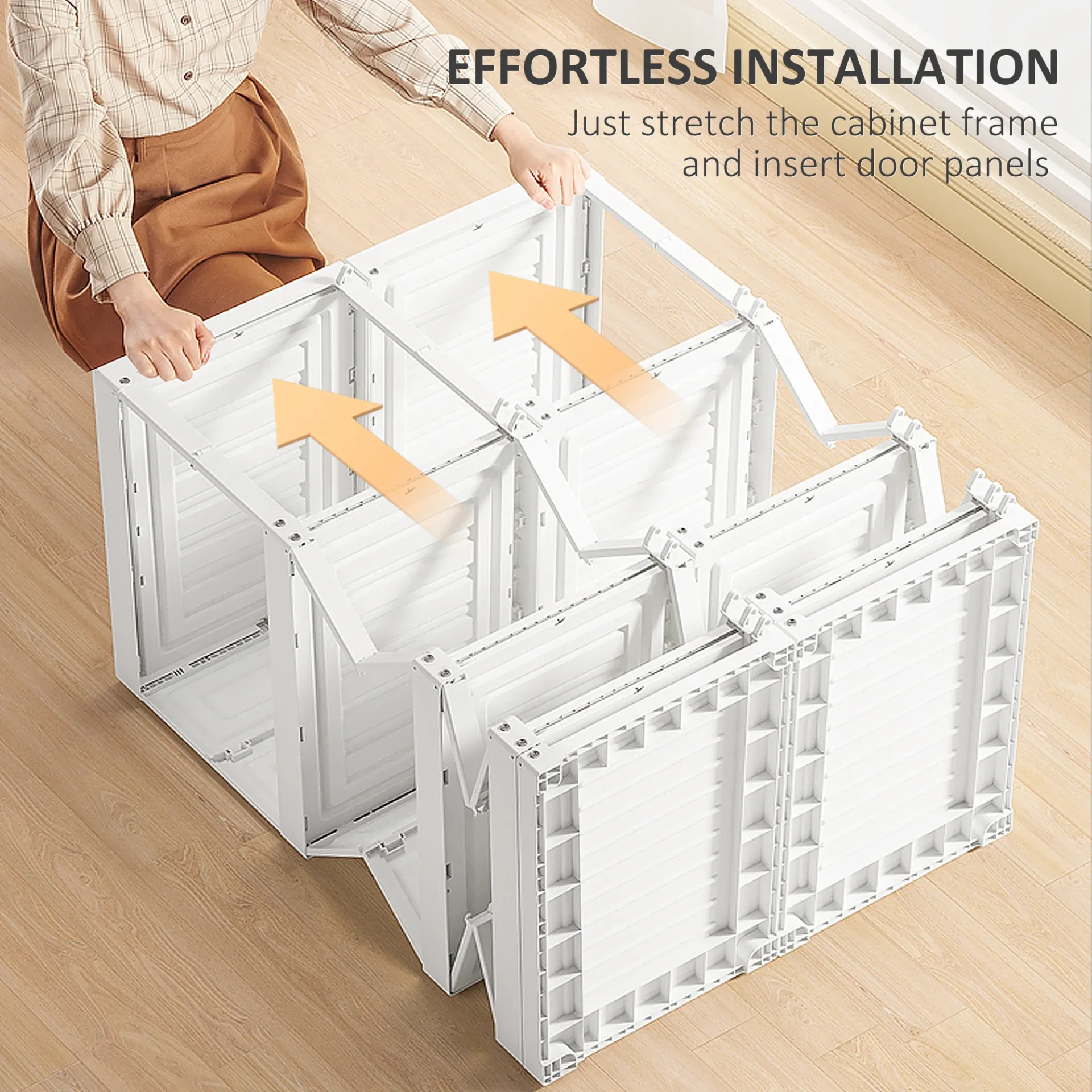 Portable Wardrobe Closet Foldable Clothes Cabinet Organizer W/ Cube Storage - Image 4
