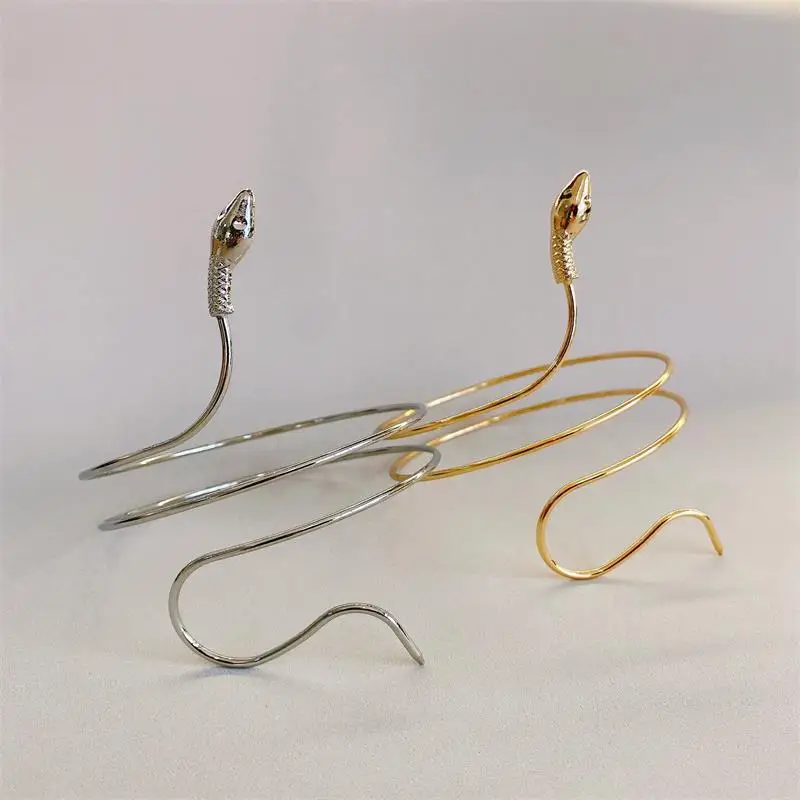 2023 Punk Coiled Snake Spiral Upper Arm Cuff Armlet Armband Bangle Women Jewelry Egypt Swirl Snake Arm Cuff Armlet Bracelet - Image 5