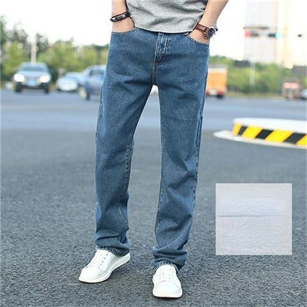 2022 Spring Summer Men's Thin Straight-leg Loose Jeans Classic Style Advanced Stretch Baggy Pants Male Wide leg jeans pants - Image 2