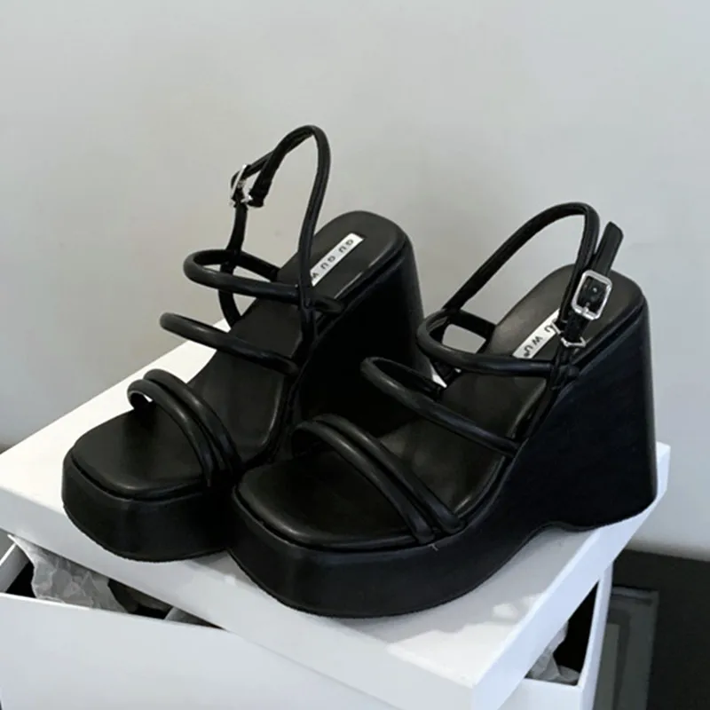 High Quality Wedge Chunky Platform Sandals Women Sexy Ankle Strap Buckle Roman Sandals Summer Beach Shoes Sandalias De Mujer - Image 4