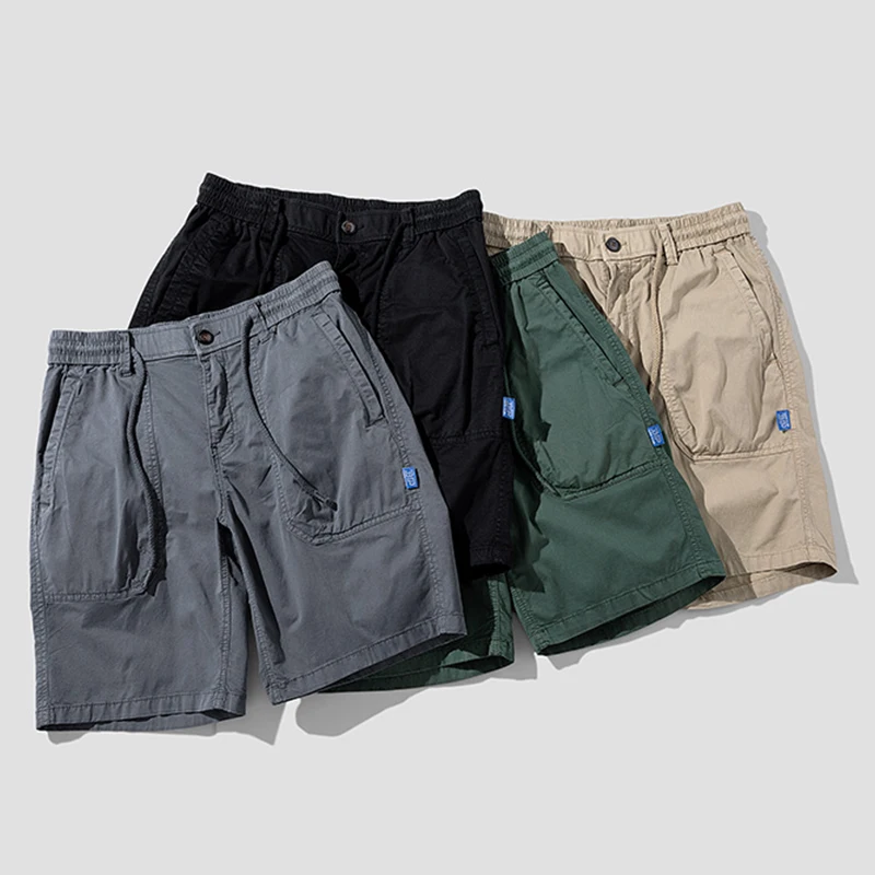 Men Summer New Cotton Cargo Shorts Men Solid Casual Tactical Jogger Shorts Pants Men's Outwear Breathable Bermuda Shorts Male - Image 5