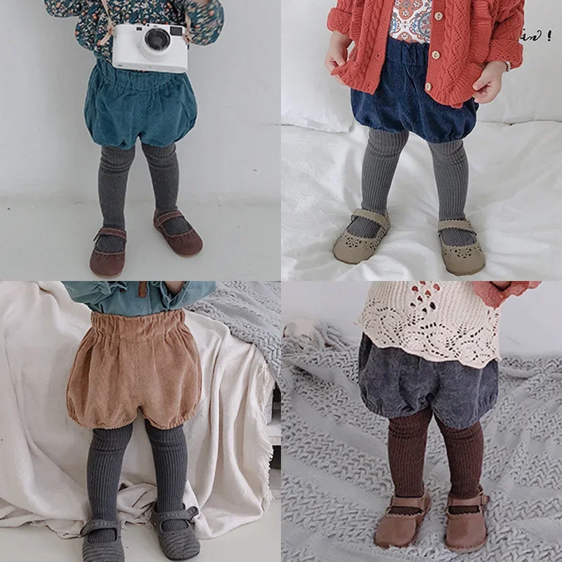 2024 Fall Winter New Baby Girls PP Pants Corduroy Shorts Bloomers Cute Triangle Bread Pant Cotton Toddler Boys Shorts 1-5T - Image 2