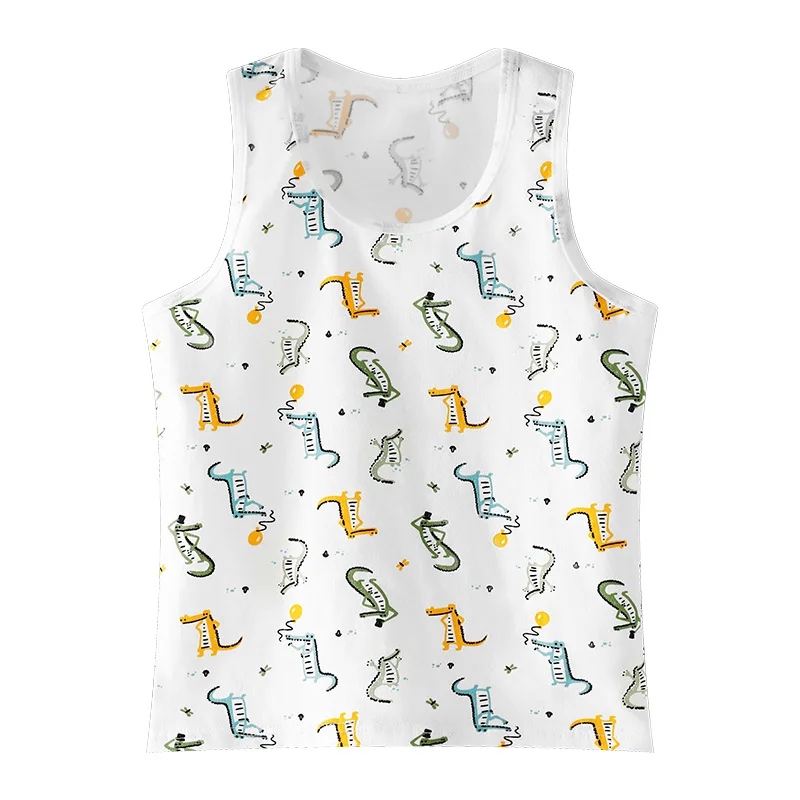 Boys Tank Tops Summer Sleeveless T-shirt for Kids Cartoon Print Teenager School Tops Cotton Toddler Undershirts Baby Tees - Image 5