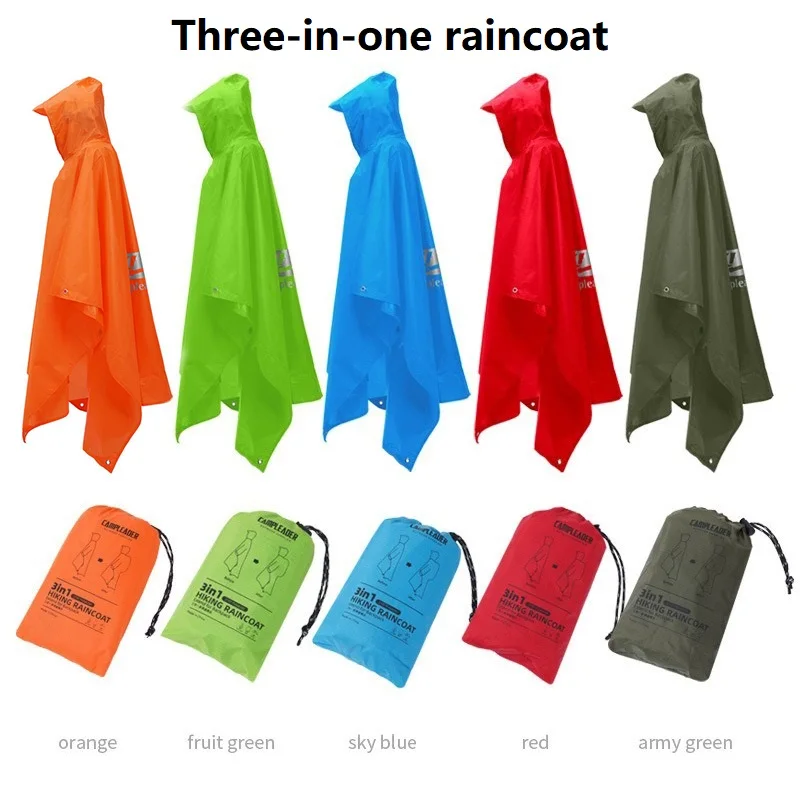 New 3 in 1 Men's Raincoat with Hood Waterproof Rain Resistant Adult Raincoat Waterproof Poncho Adult Big Size Raincoat XYJ03 - Image 2
