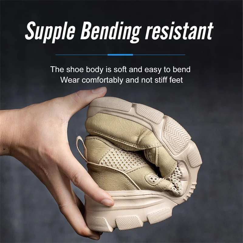 Summer Labor Protection Safety Wrok Shoes Anti Smashing Steel Toe Cap Breathable Comfortable Safety Boots Industrial Male Shoes - Image 3