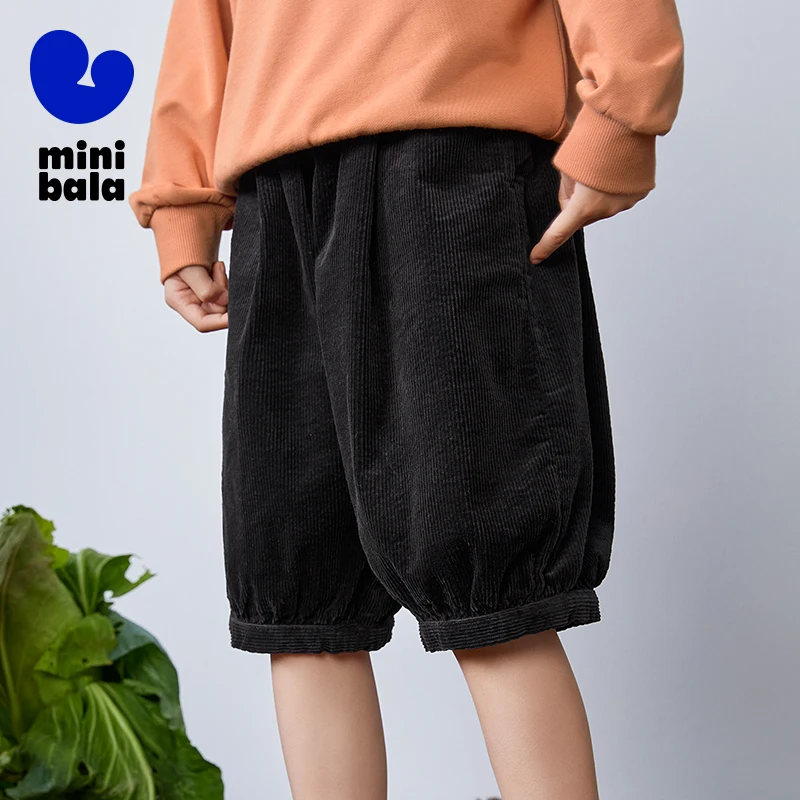 Mini Bala Boys and Girls Shorts Soft Corduroy Pumpkin Lantern Pants Baby Lightweight Casual Shorts - Image 5