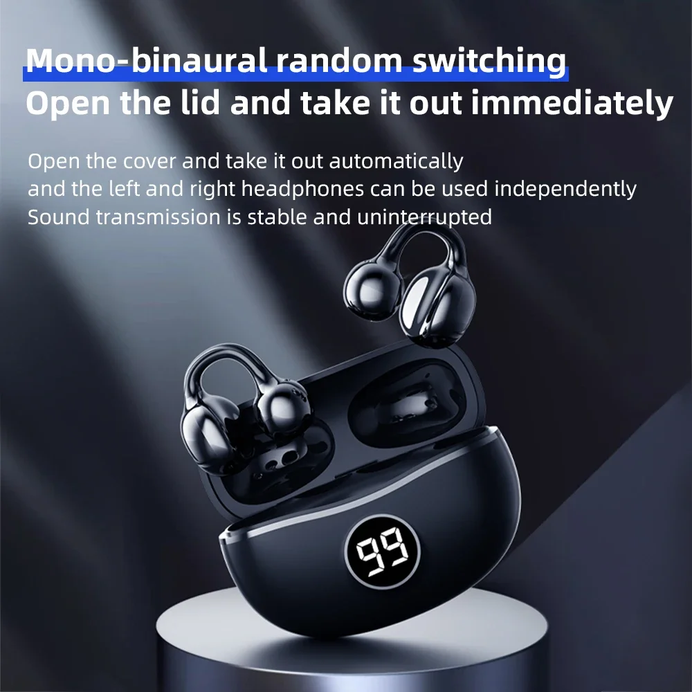 Wireless Headphones Fone Bluetooth Headset With Mic Handsfree Noise Canceling Earphones Clip Ear Music Sports Gaming Earplug - Image 5