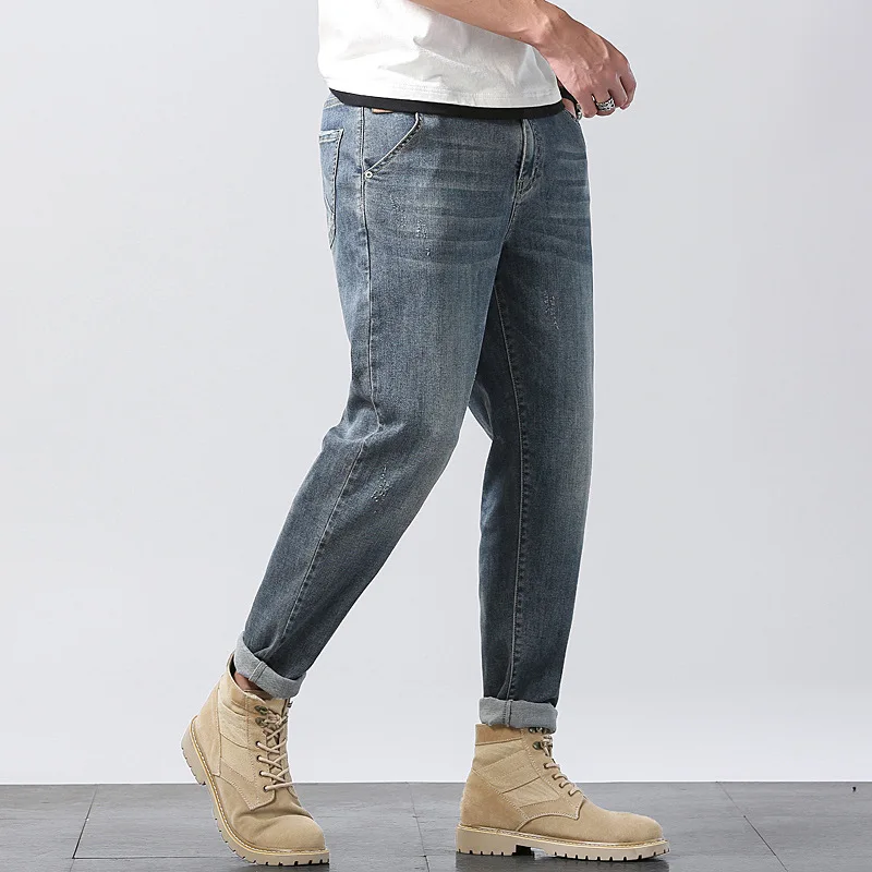 Ankle Length Jeans Men Pencil Pants Harem Soft Spring Summer Fashion Plus Size 42 46 Male Grande Denim Cowboy Elastic Trousers - Image 3