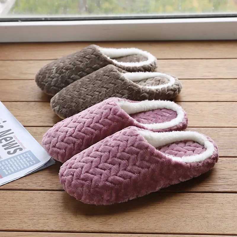 Soft Home Cotton Slippers Women Slippers Winter Indoor Light Comfort Floor Shoes Couple Silence Slides Bedroom House Slippers - Image 3