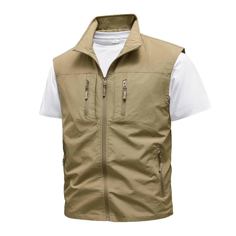 New Spring Men Outdoor Casual Vests Mens Summer Waterproof Breathable Fishing Waistcoat Mens Autumn Fashion Vest Jacket Male - Image 2