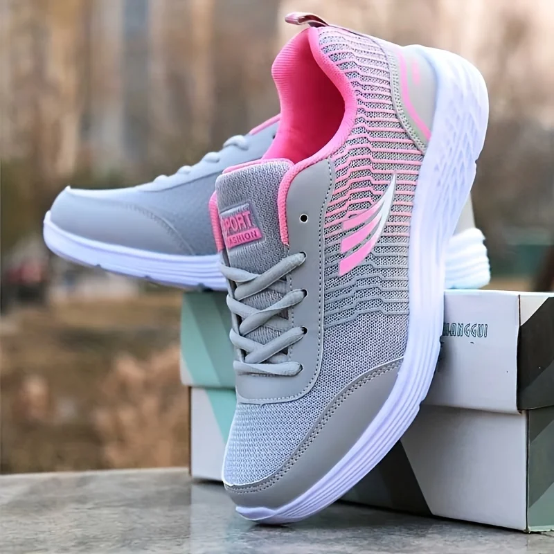 Spring and Autumn Ladies Daily Women's Shoes Casual Sports Korean Fashion Breathable Flat Bottom Running Light Travel Sneakers - Image 3