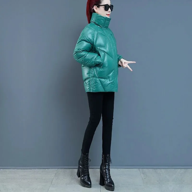 2024Winter New Down Cotton Coat Women's Mid Length Cotton Coat Korean Thicken Outwear Hooded Outcoat Parkas Female Puffer Jacket - Image 5