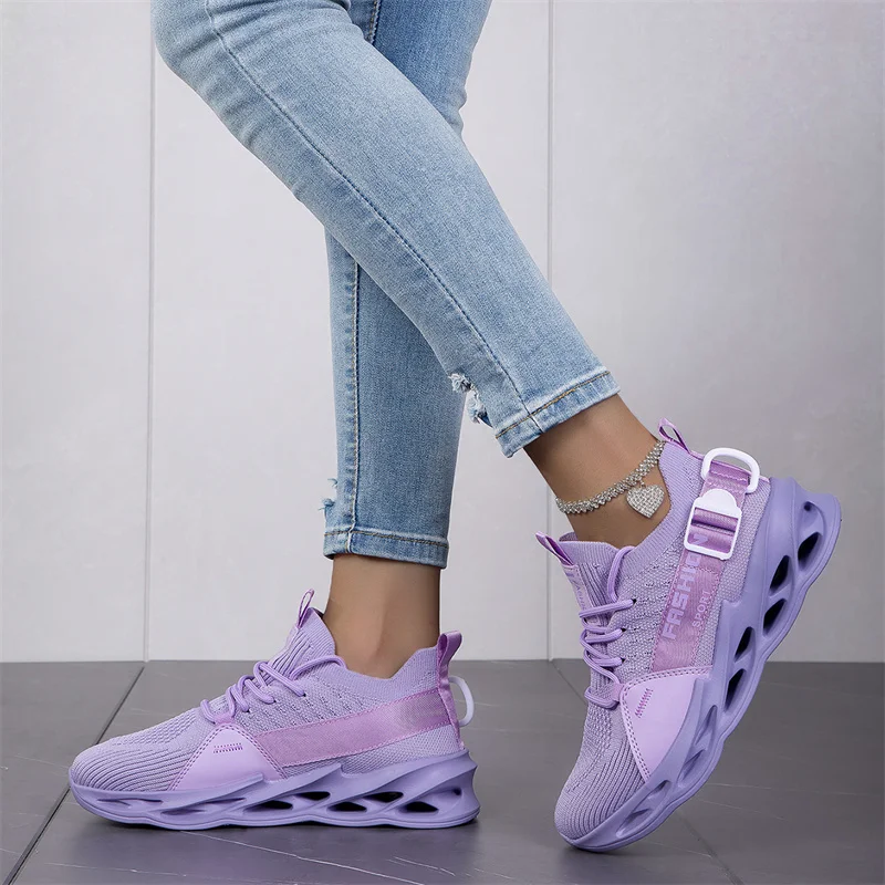 Fashion Purple Womens Casual Sneakers Lightweight Outdoor Walking Shoes Women Breathable Running Sneakers Unisex Men Sport Shoes - Image 3