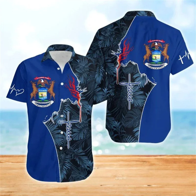 New Summer 3D Christian Jesus Print Shirts Children Fashion Streetwear Shirts Blouses Mens Cool Hawaiian Shirts Vintage Clothing - Image 2