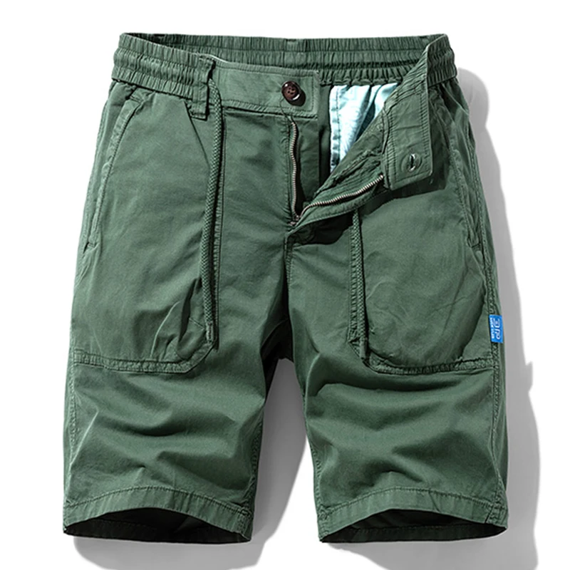Men Summer New Cotton Cargo Shorts Men Solid Casual Tactical Jogger Shorts Pants Men's Outwear Breathable Bermuda Shorts Male - Image 4