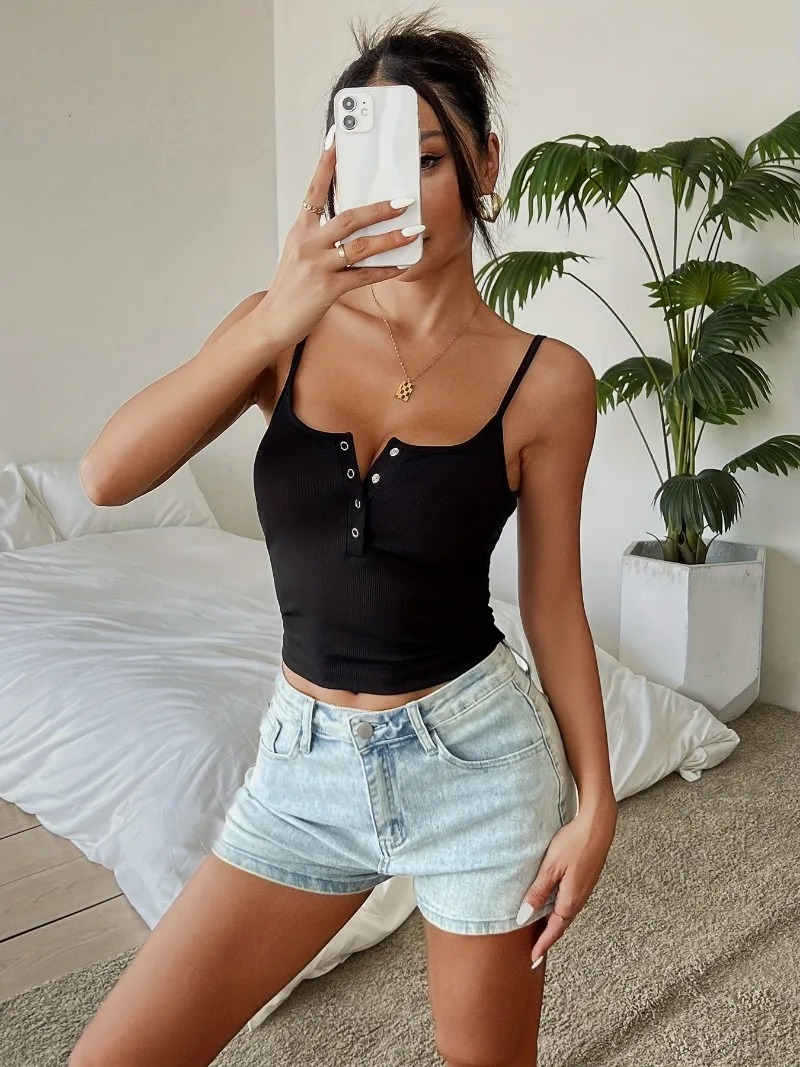 Women’s Cropped Corset-Style Camisole – Korean Y2K Slim Fit Vest Top for Spring & Summer Streetwear - Image 5